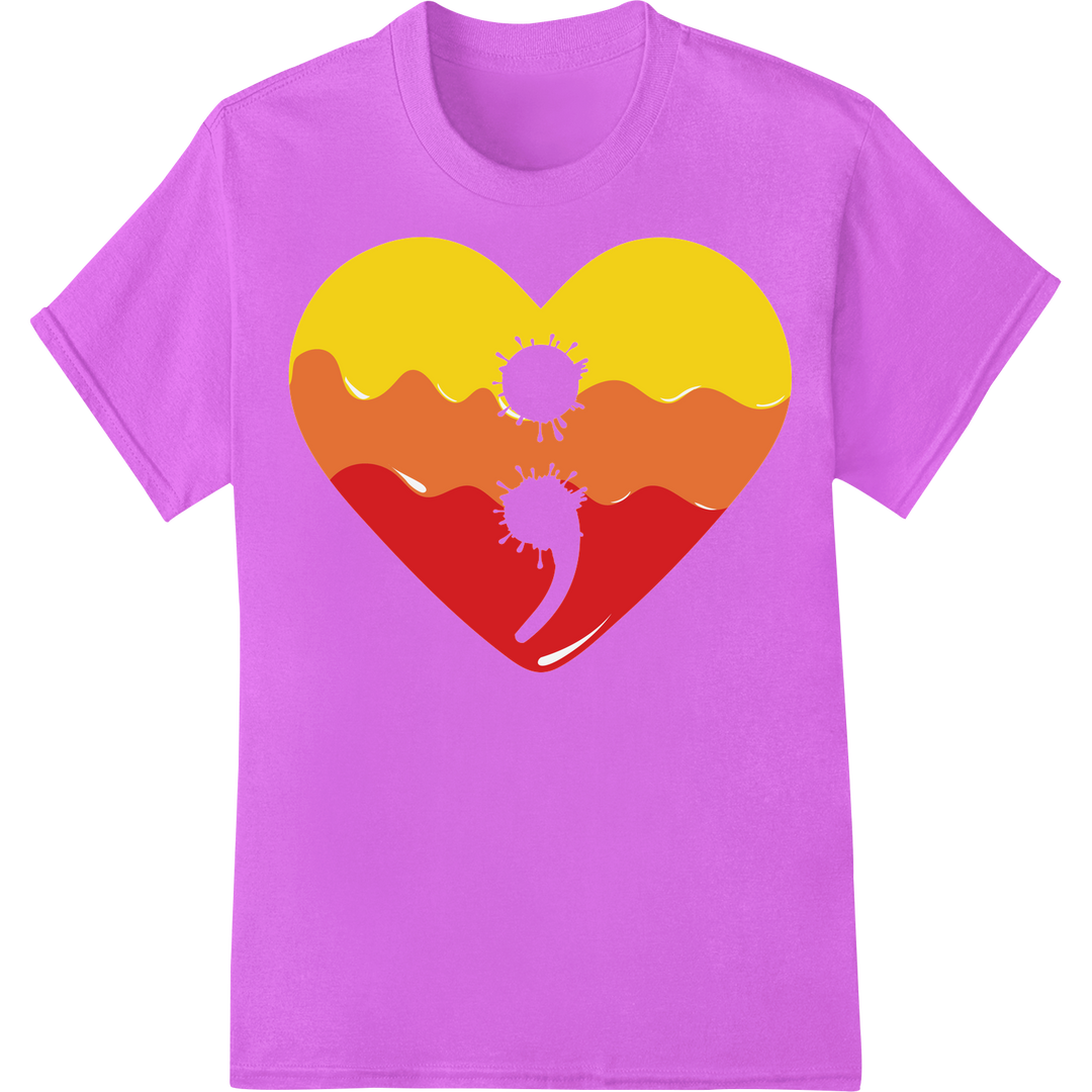 Vibrant Heart & Dandelion Mental Health Awareness DTF Print on purple shirt - SUPERDTF-DTF Prints-DTF Transfers-Custom DTF Prints