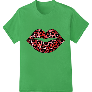 Personalized digital printing design for Wild Passion: Leopard Print Lips Heat Transfer Design