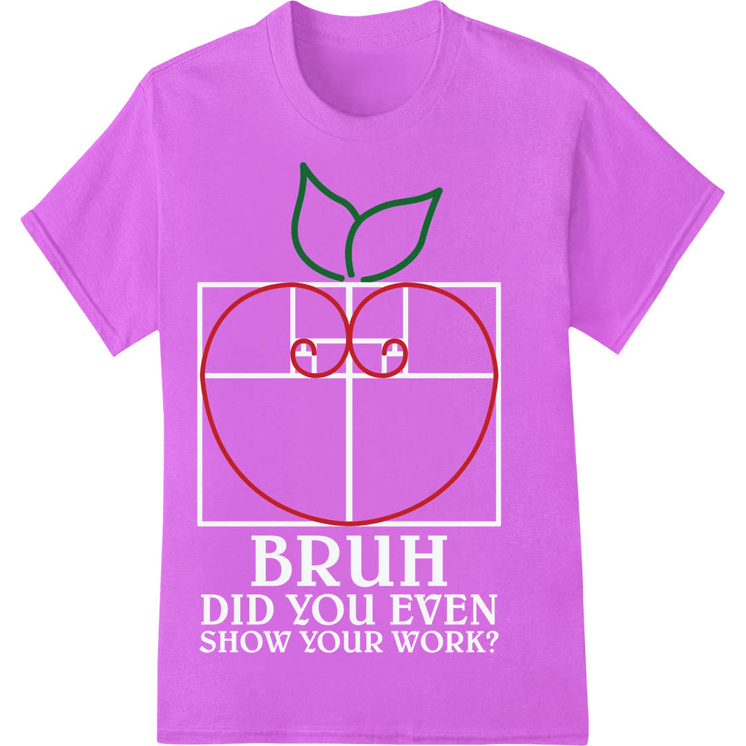 Adorable Apple Math Teacher Appreciation Day DTF Print on purple shirt - SUPERDTF-DTF Prints-DTF Transfers-Custom DTF Prints