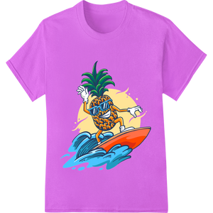 Custom DTF printing experts design - Surfing Pineapple Heat Transfer Print | Beach Vibes DTF