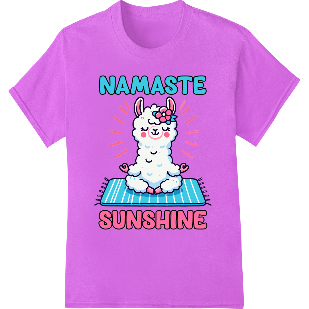 Llama Yoga Zen Funny Animal Namaste DTF Print Heat Transfer on purple shirt - SUPERDTF-DTF Prints-DTF Transfers-Custom DTF Prints