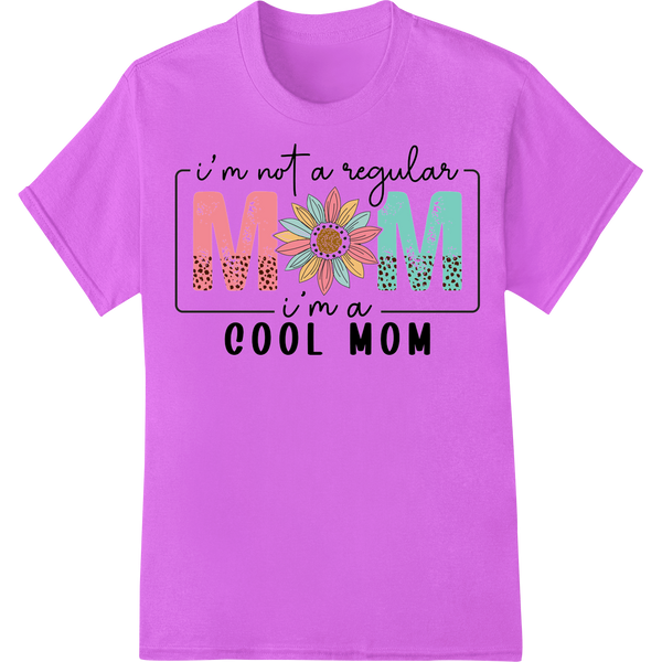 Cool Mom Vibes: Trendy Mother's Day Heat Transfer Print on purple shirt - SUPERDTF-DTF Prints-DTF Transfers-Custom DTF Prints