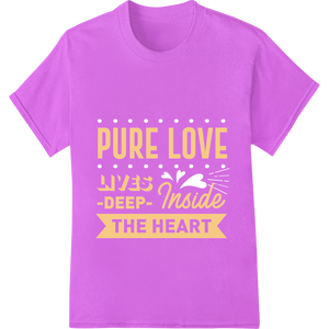 Premium quality bulk t-shirt printing on Pure Love Lives Deep In the Heart - Valentine's Typography