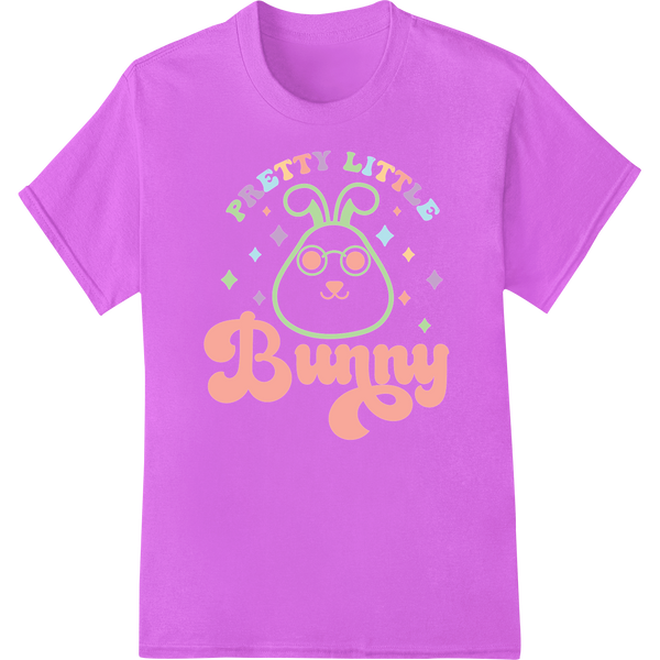 Adorable Retro Easter Bunny DTF Print Heat Transfer on purple shirt - SUPERDTF-DTF Prints-DTF Transfers-Custom DTF Prints