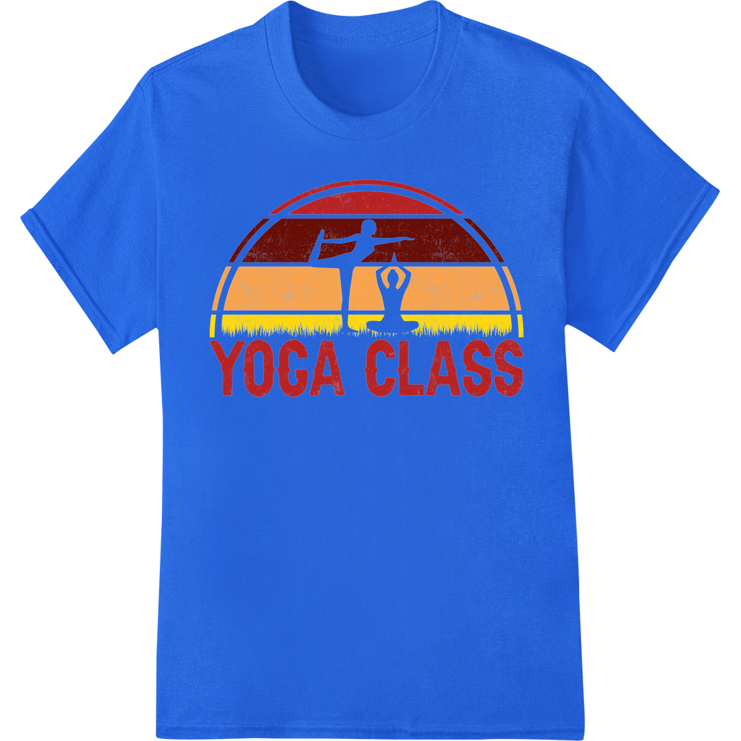 Elevate Your Yoga Practice with This Stunning DTF Print on blue shirt - SUPERDTF-DTF Prints-DTF Transfers-Custom DTF Prints