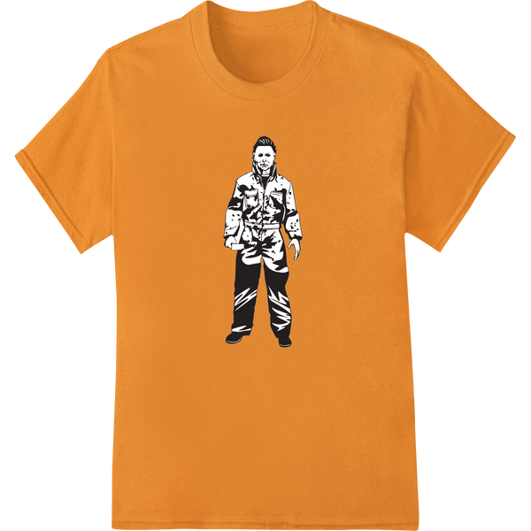 Haunting Zombie Silhouette: Bold Halloween DTF Print on orange shirt - SUPERDTF-DTF Prints-DTF Transfers-Custom DTF Prints