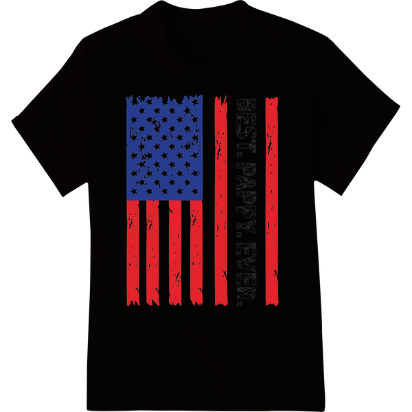 Best Pappy Ever Patriotic Father's Day DTF Print Transfer on black shirt - SUPERDTF-DTF Prints-DTF Transfers-Custom DTF Prints