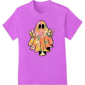 Premium quality DTF printing service on Floral Ghost: Spooky Halloween Heat Transfer Print