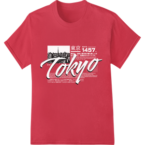 Vibrant custom t-shirts print on Bold Tokyo Skyline DTF Heat Transfer Print by Super DTF