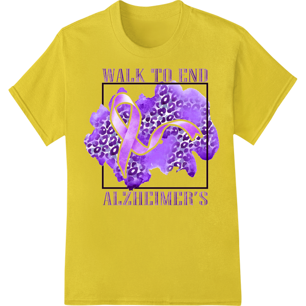 Support Alzheimer's Research with Bold Purple DTF Print on yellow shirt - SUPERDTF-DTF Prints-DTF Transfers-Custom DTF Prints