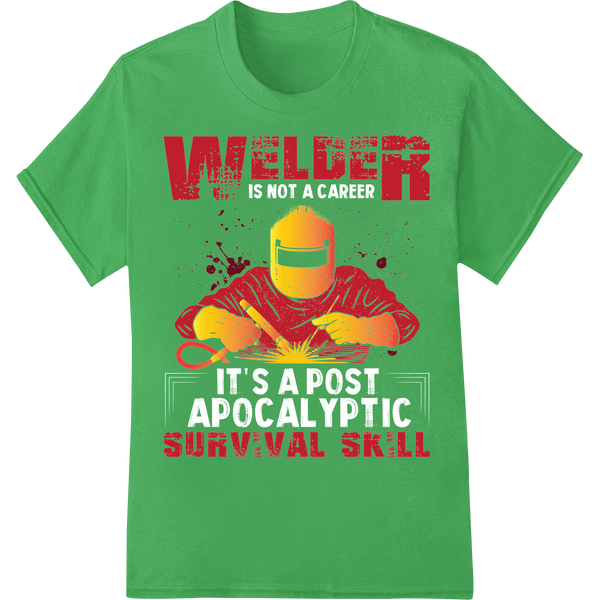 Ignite Your Passion: Welder Survival Skill DTF Print on green shirt - SUPERDTF-DTF Prints-DTF Transfers-Custom DTF Prints