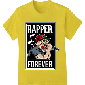 Unleash Your Inner Rapper: Bold Skull DTF Print Transfer enhanced with professional print on demand