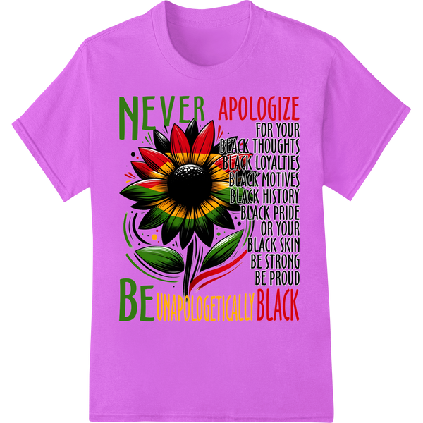 Unapologetically Black: Empowering DTF Print for BHM Pride on purple shirt - SUPERDTF-DTF Prints-DTF Transfers-Custom DTF Prints