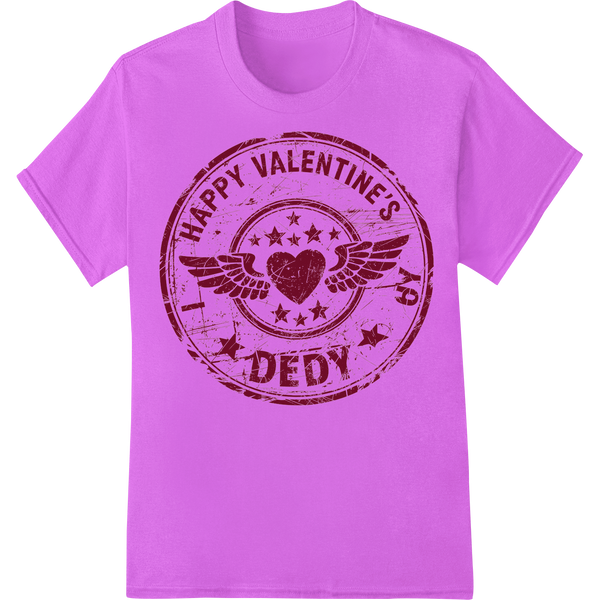 Vintage Valentine's Day Stamp DTF Print Heat Transfer on purple shirt - SUPERDTF-DTF Prints-DTF Transfers-Custom DTF Prints