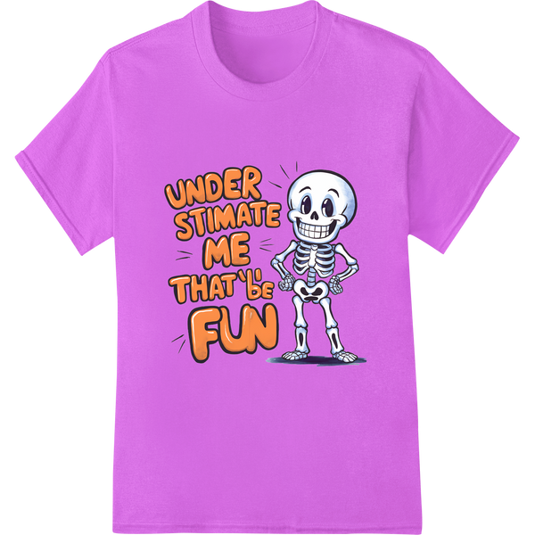 Witty Skeleton Halloween DTF Print Heat Transfer Design on purple shirt - SUPERDTF-DTF Prints-DTF Transfers-Custom DTF Prints