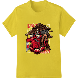 Fierce Samurai Mask Heat Transfer - Bold Japanese Design featuring professional t shirt prints