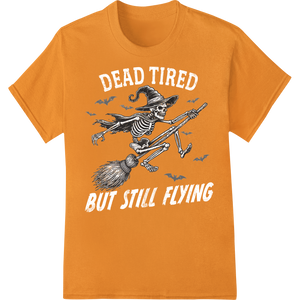 Premium quality print on demand on Soaring Skeleton Witch: A Whimsical Halloween Print