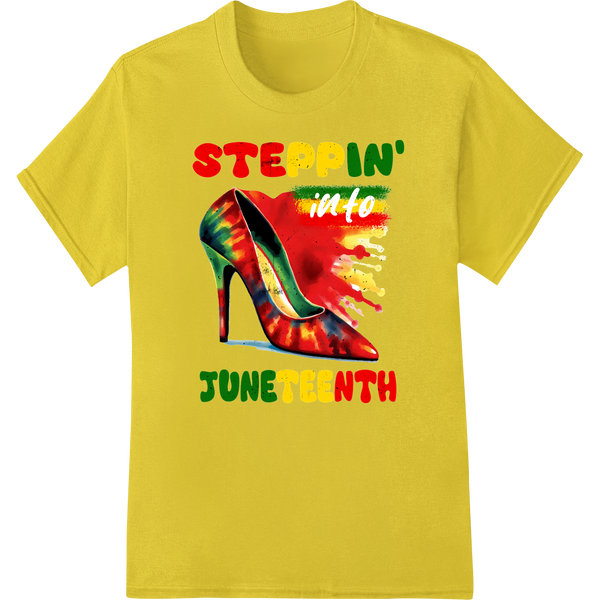 Step into Juneteenth with Pride - Bold DTF Print Design on yellow shirt - SUPERDTF-DTF Prints-DTF Transfers-Custom DTF Prints