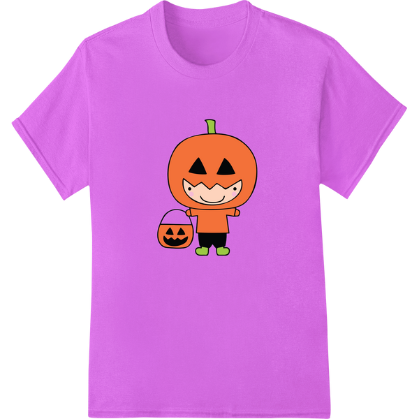 Cute Pumpkin Cartoon Halloween DTF Print Heat Transfer on purple shirt - SUPERDTF-DTF Prints-DTF Transfers-Custom DTF Prints