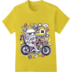 Rebel Rider: Bold Abstract Motorcycle DTF Heat Transfer enhanced with professional DTF print shop