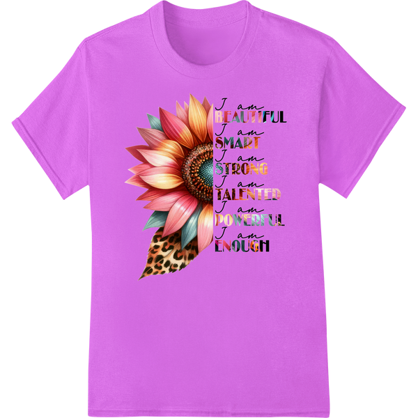 Sunflower Self-Love: Empowering DTF Print Heat Transfer on purple shirt - SUPERDTF-DTF Prints-DTF Transfers-Custom DTF Prints