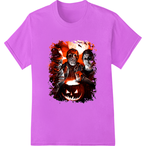 Personalized heat transfer design for Trio of Terror: Freddy, Jason & Michael Halloween DTF Print