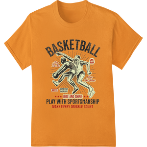 Durable personalized clothing applied to Vintage Basketball Player Design | Sportsmanship Motto