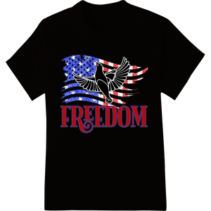 Soar with Freedom: Bold Eagle & Flag Design for Patriots made with premium heat transfer