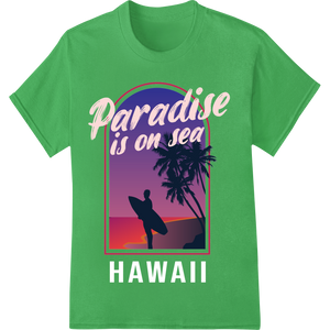 Surf into Paradise - Dreamy Tropical Sunset DTF Print - High-quality personalized clothing