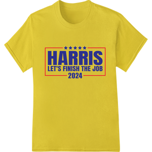 Durable DTF prints applied to Harris 2024: Bold Red, White & Blue DTF Print Heat Transfer