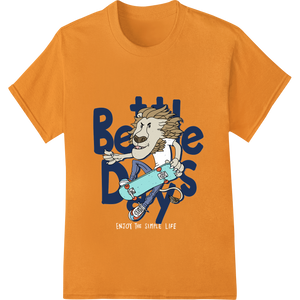 Fierce Lion Skateboarder 'Believe days' DTF Print Transfer - High-quality innovative apparel printing