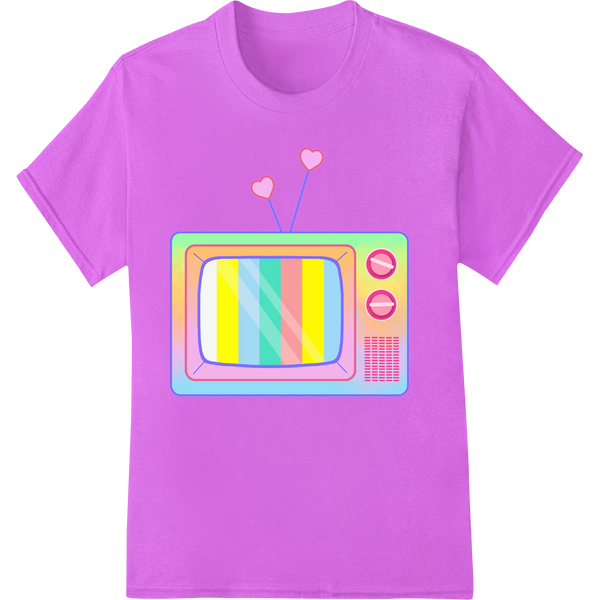 Retro TV Test Pattern DTF Print Heat Transfer by Super DTF on purple shirt - SUPERDTF-DTF Prints-DTF Transfers-Custom DTF Prints