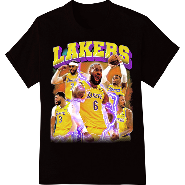 Lakers Pride: Bold DTF Print for Die-Hard Fans on black shirt - SUPERDTF-DTF Prints-DTF Transfers-Custom DTF Prints