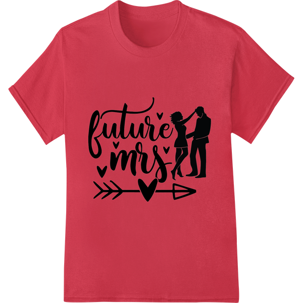 Adorable 'Future Mrs' DTF Print for the Bride-to-Be on red shirt - SUPERDTF-DTF Prints-DTF Transfers-Custom DTF Prints