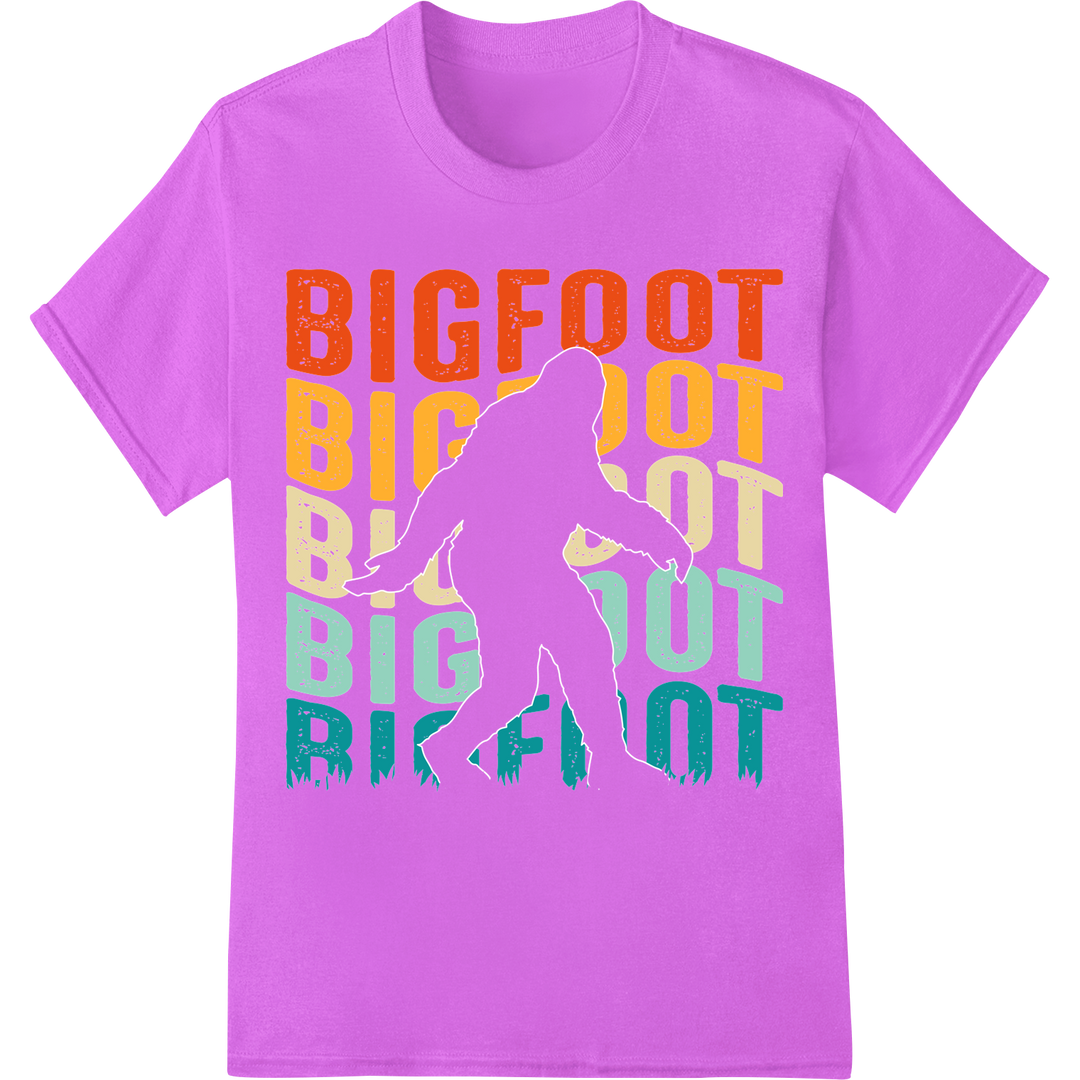 Mysterious Bigfoot DTF Print Heat Transfer | Sasquatch Legend on purple shirt - SUPERDTF-DTF Prints-DTF Transfers-Custom DTF Prints