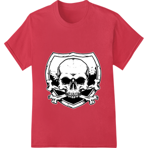 Rebel Skull Emblem Heat Transfer - Edgy DTF Design showcasing advanced digital printing technology