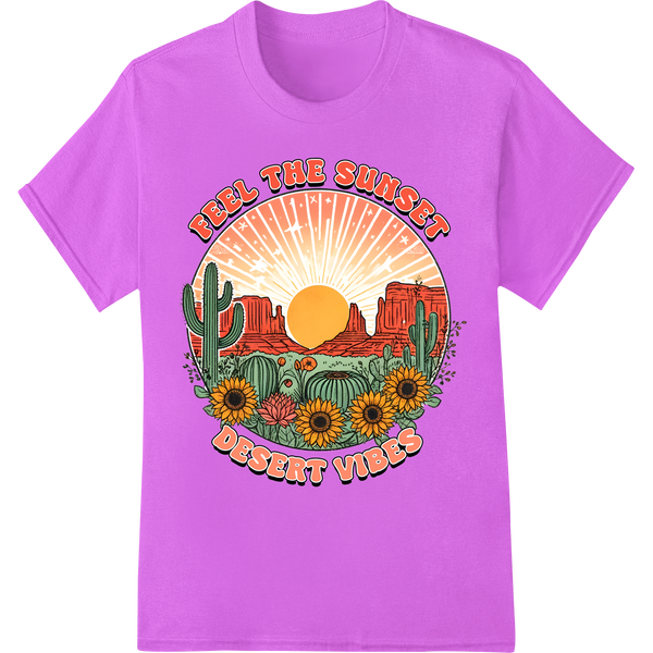 Desert Sunset Vibes: Embrace the Wild West Adventure on purple shirt - SUPERDTF-DTF Prints-DTF Transfers-Custom DTF Prints