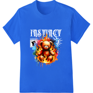 Fiery Teddy Bear: Ignite Your Style with Bold DTF Transfer featuring professional custom apparel