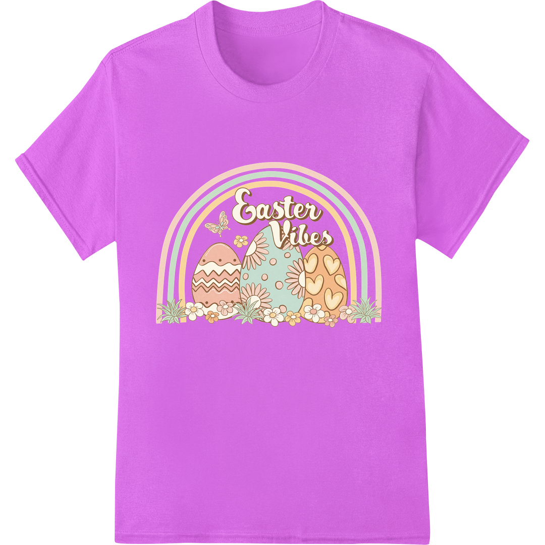 Retro Easter Vibes: Nostalgic DTF Print Heat Transfer on purple shirt - SUPERDTF-DTF Prints-DTF Transfers-Custom DTF Prints