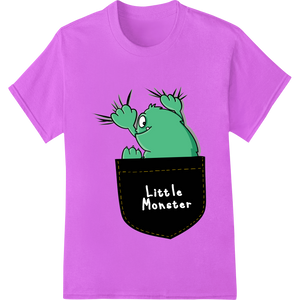 Peek-a-Boo! Little Monster DTF Print Heat Transfer with custom custom garment printing artwork