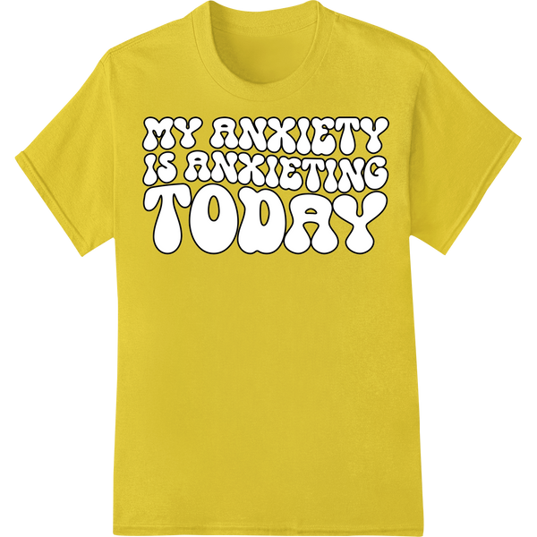 Thought-Provoking Anxiety Awareness DTF Print Transfer on yellow shirt - SUPERDTF-DTF Prints-DTF Transfers-Custom DTF Prints