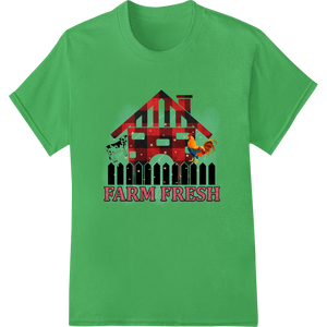 Rustic 'Farm Fresh' Barn Scene Heat Transfer by Super DTF made with premium custom apparel