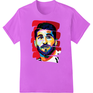 Vivid Artistic Portrait - Bold Bearded Man in Vibrant Colors made with premium custom garment printing