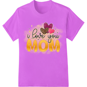 Heartfelt 'I Love You Mom' Mother's Day DTF Print Transfer made with premium custom DTF designs