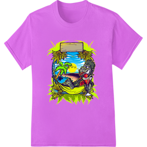 Tropical Hammock Haven: Monkeys in Paradise Heat Transfer made with premium bulk t-shirt printing