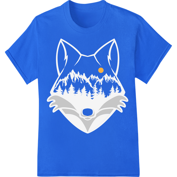 Minimalist Fox Silhouette Heat Transfer | Nature DTF Print on blue shirt - SUPERDTF-DTF Prints-DTF Transfers-Custom DTF Prints