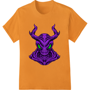 Vibrant custom print solutions print on Nightmarish Purple Demon Head DTF Print Heat Transfer