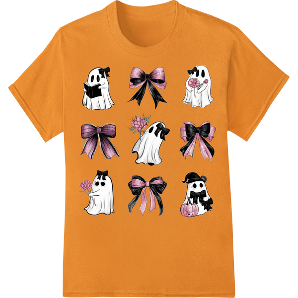 Adorable Ghost Bows - Cute Halloween DTF Print Transfers on orange shirt - SUPERDTF-DTF Prints-DTF Transfers-Custom DTF Prints