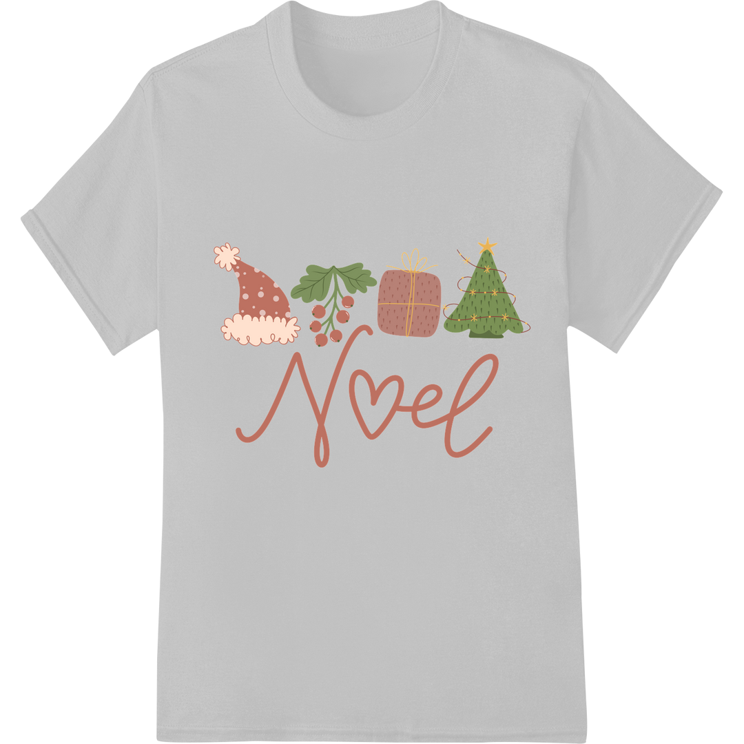 Festive Noel Christmas DTF Print Heat Transfer | Holiday Cheer on white shirt - SUPERDTF-DTF Prints-DTF Transfers-Custom DTF Prints