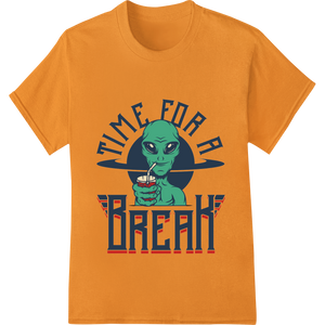 Custom custom print solutions design - Quirky Alien Break Time DTF Print Heat Transfer